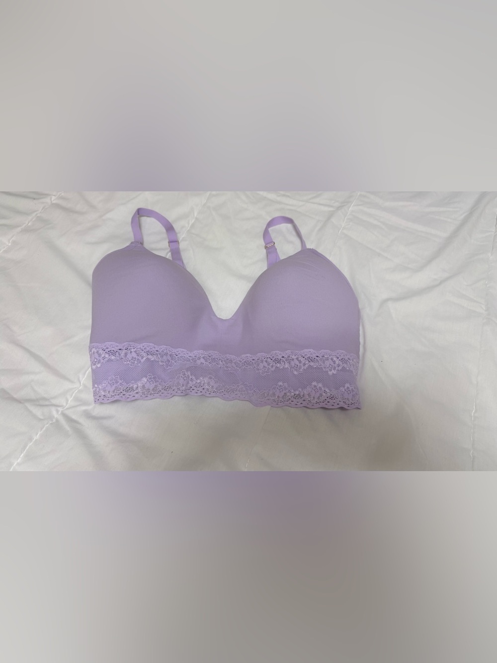 Natori Lavender Lace-Trim Wireless Bralette